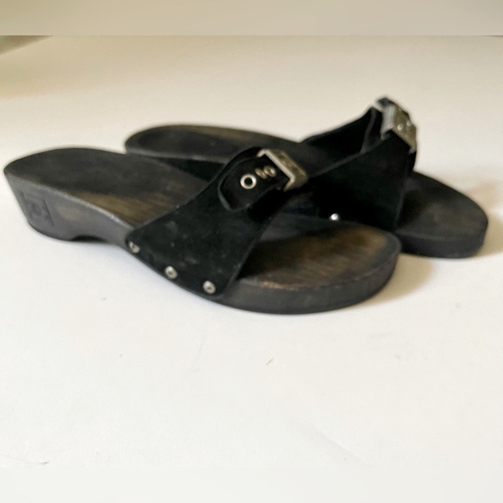 Vintage Suede and Wood—Chanel Clogs